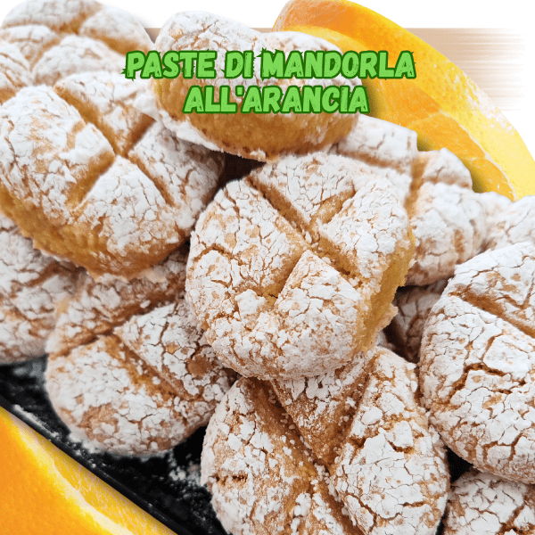 Biscotti siciliani alle mandorle ed arancia 1kg - Paste di mandorla all'arancia - Dolci delizie siciliane