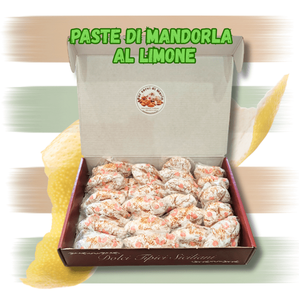 Biscotti siciliani alle mandorle e limone 1kg - Paste di mandorla al limone - Dolci delizie siciliane