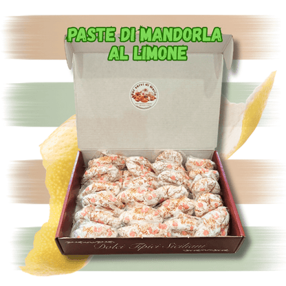 Biscotti siciliani alle mandorle e limone 1kg - Paste di mandorla al limone - Dolci delizie siciliane