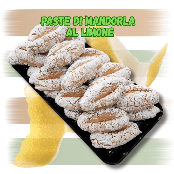 Biscotti siciliani alle mandorle e limone 500g - Paste di mandorla al limone - Dolci delizie siciliane