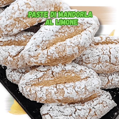 Biscotti siciliani alle mandorle e limone 500g - Paste di mandorla al limone - Dolci delizie siciliane