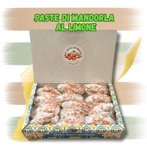 Biscotti siciliani alle mandorle e limone 500g - Paste di mandorla al limone - Dolci delizie siciliane
