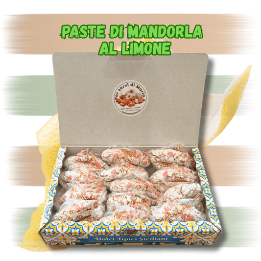 Biscotti siciliani alle mandorle e limone 500g - Paste di mandorla al limone - Dolci delizie siciliane