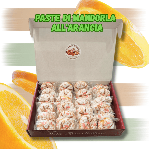 Biscotti siciliani alle mandorle ed arancia 1kg - Paste di mandorla all'arancia - Dolci delizie siciliane