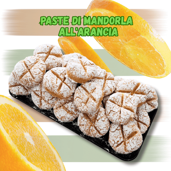 Biscotti siciliani alle mandorle ed arancia 1kg - Paste di mandorla all'arancia - Dolci delizie siciliane