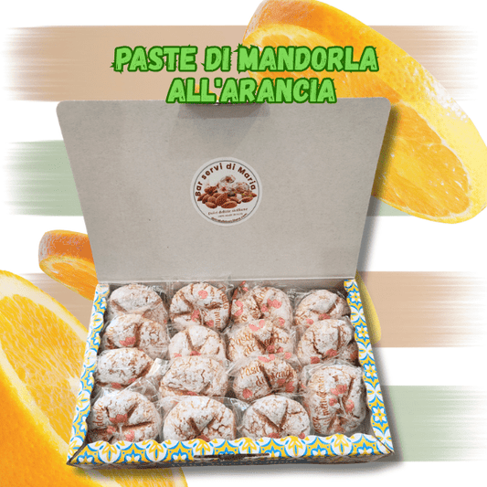 Biscotti siciliani alle mandorle ed arancia 500g - Paste di mandorla all'arancia - Dolci delizie siciliane