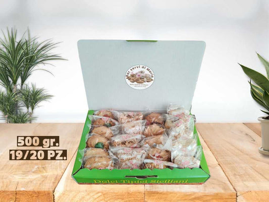 box da 500g 19/20 pezzi biscotti alle mandorle dolci delizie siciliane