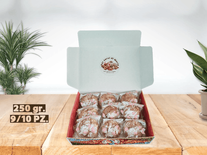 Box da 250g amaretti alle mandorle dolci delizie siciliane, confezionati uno ad uno